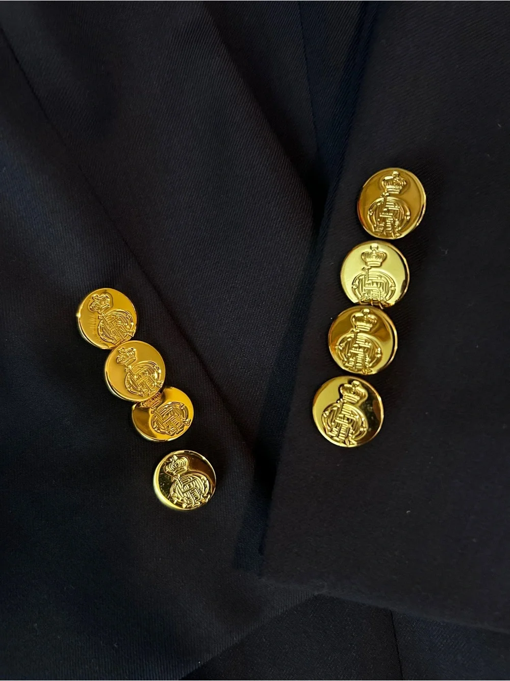 Ralph Lauren Purple Label Navy Double-Breasted Sport Coat with Gold Buttons